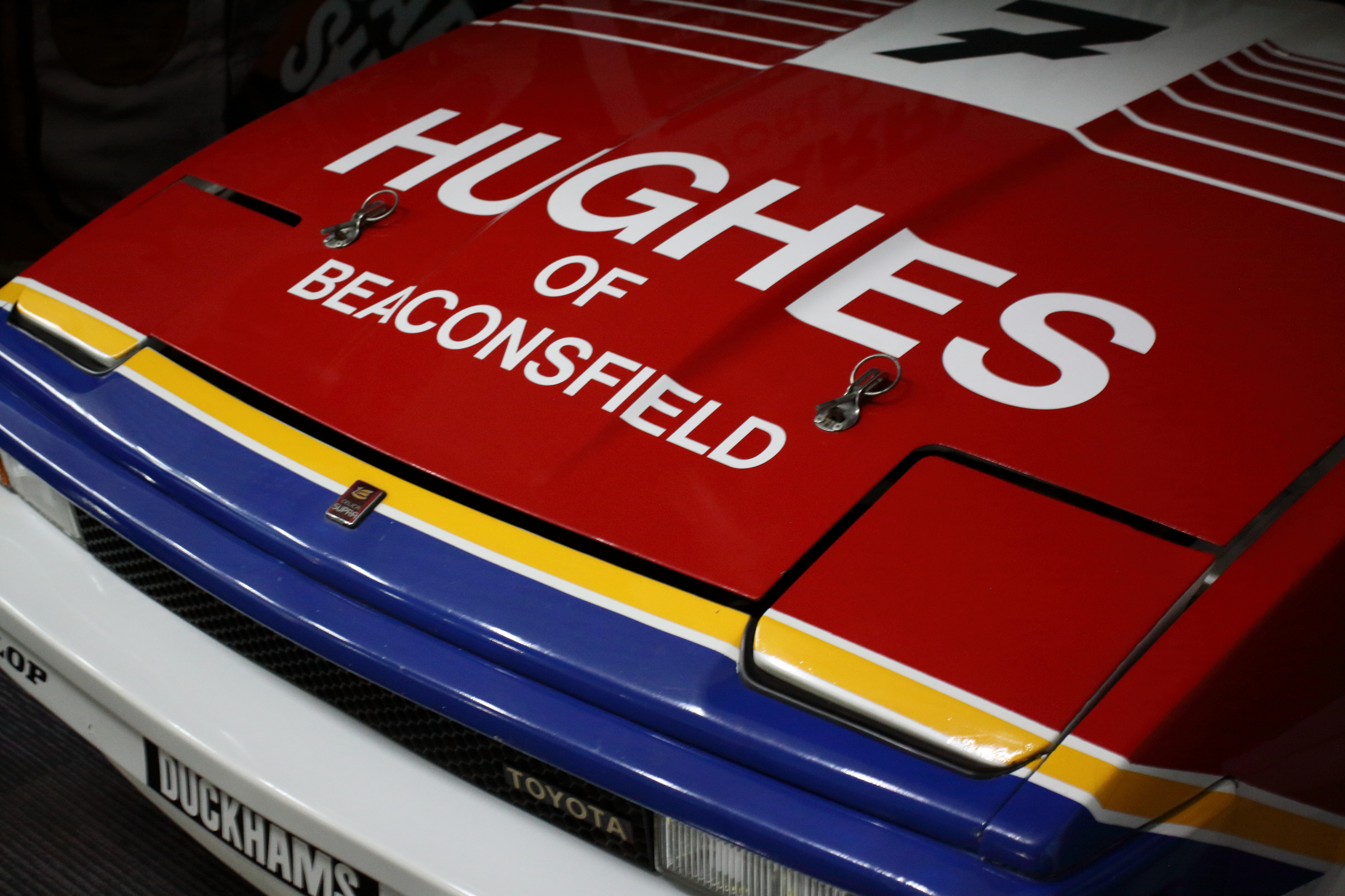 A close up photo of a Toyota Celica Supra A60 BTCC car